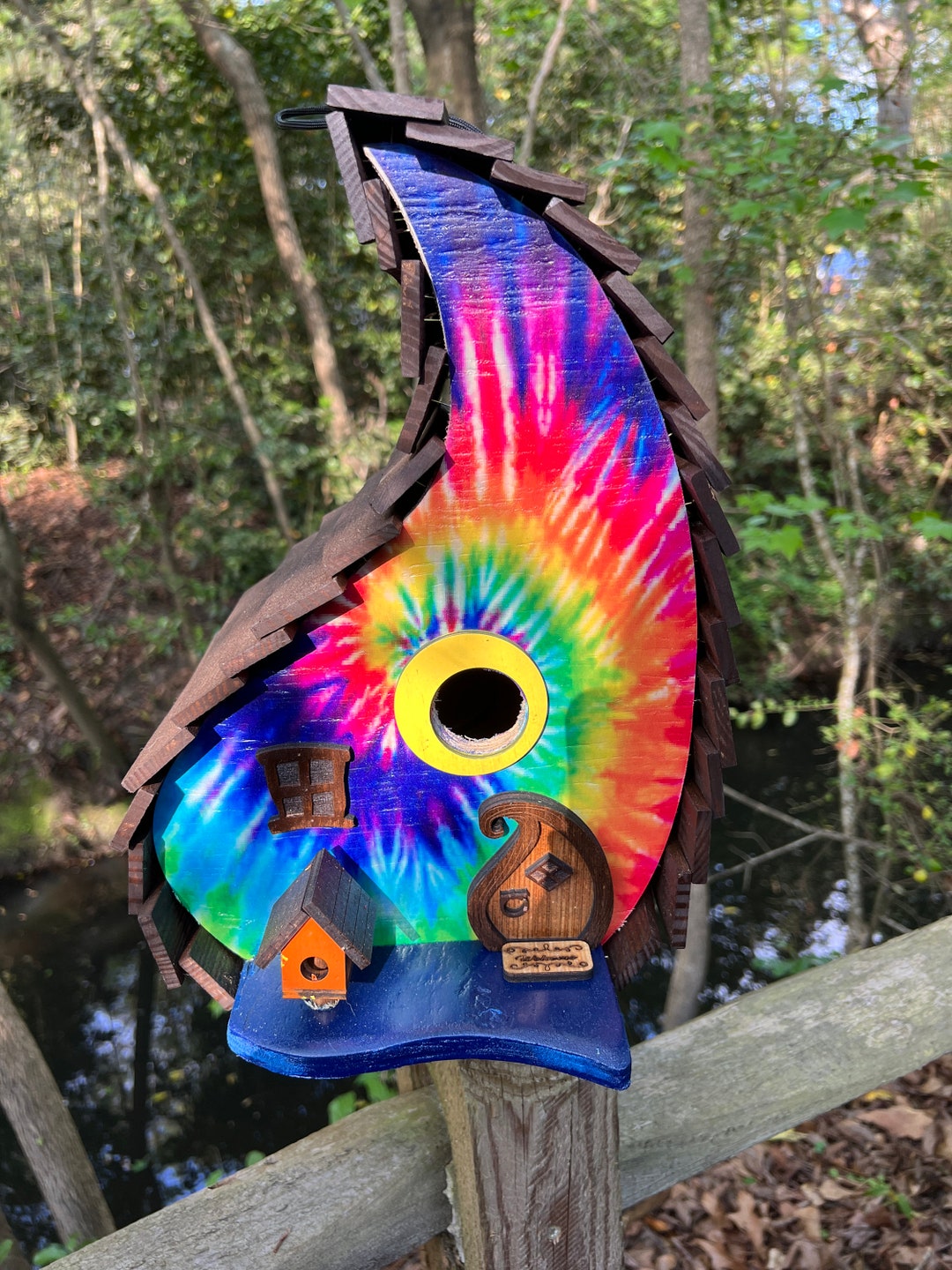 BIRDHOUSE, Unique Birdhouse, Tye Dye Birdhouse, Unique Birdhouse, Large