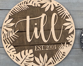 Letrero con nombre tropical, letrero para casa de playa, letrero personalizado, letrero establecido, letrero de playa, decoración tropical