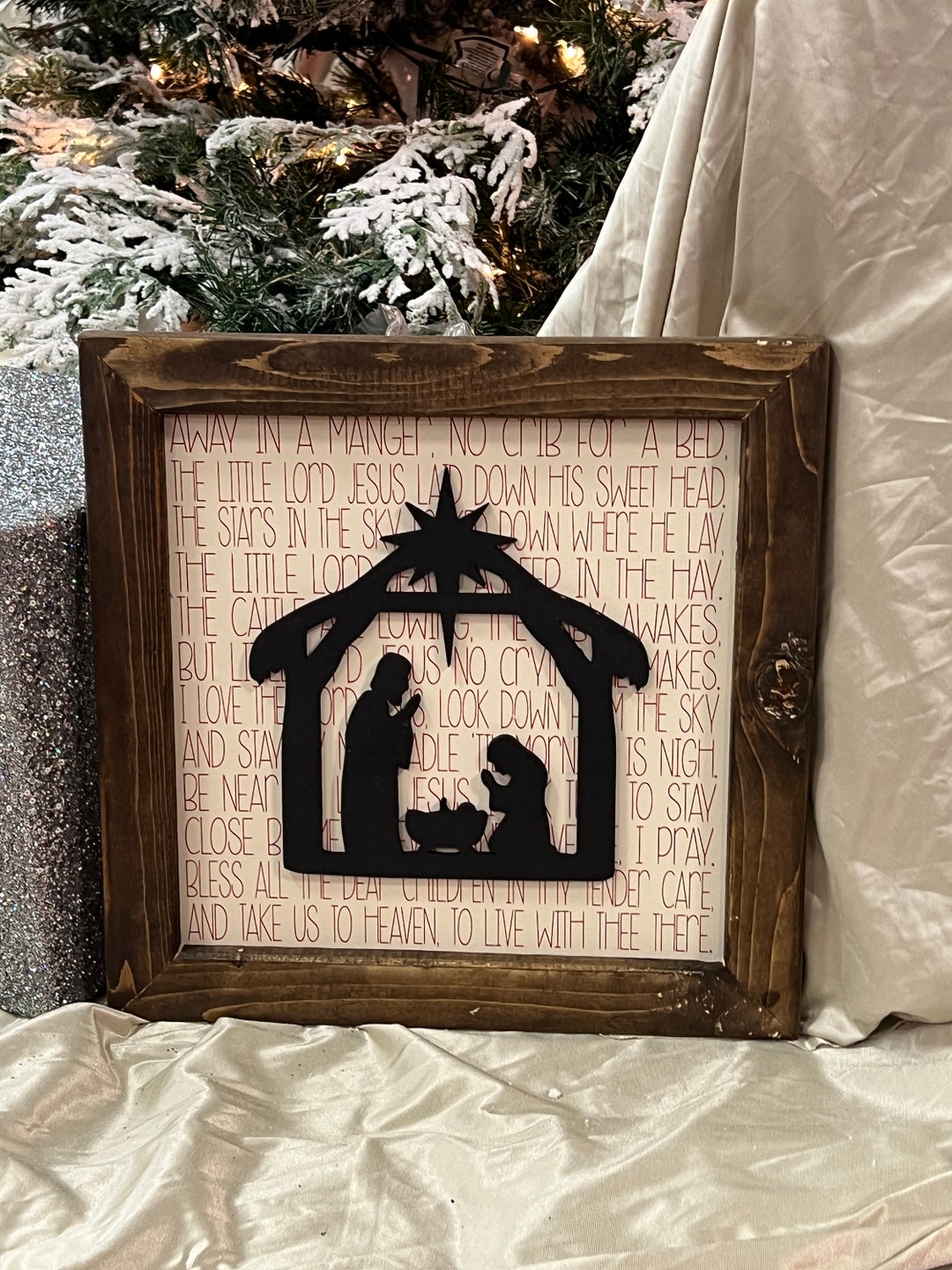 Simple Nativity Sign Nativity Sign | Manger Sign | Christmas Sign Decor | Christmas Sign ...