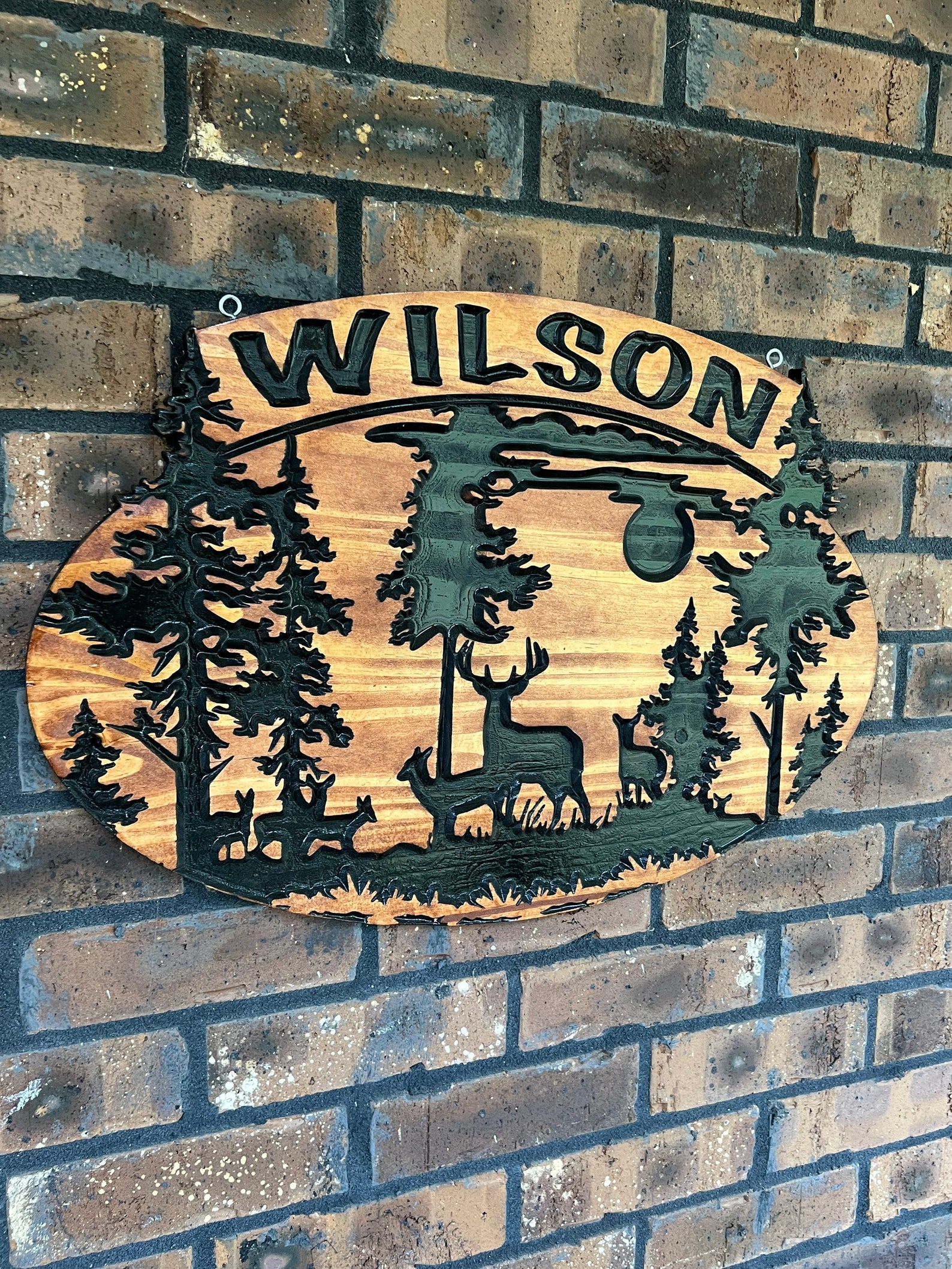 Rustic Engraved Sign Engraved Rustic Name Sign, Deer Sign, Hunting Sign, Family Name Sign ...