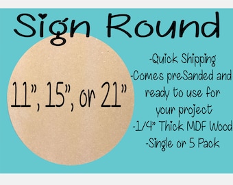 Sign Blanks / 1/4" | Pack of Circles | Round Wooden Blanks | Wood Circle | Door Hanger Blanks | Wood Blanks | DIY Wood Sign
