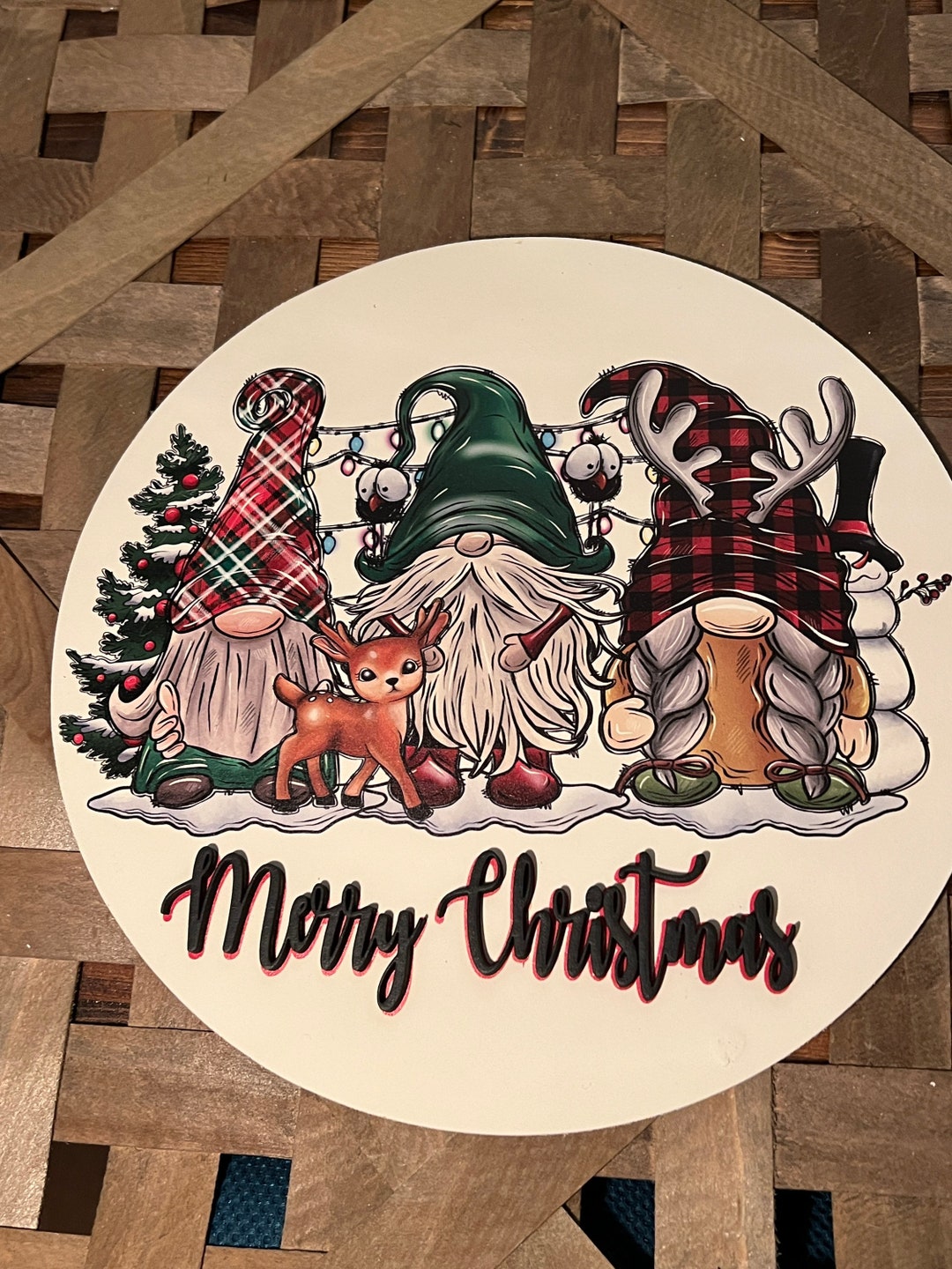 Gnome Christmas Sign, Christmas Sign, Merry Christmas Sign, Christmas Door Sign, Gnome Sign Etsy