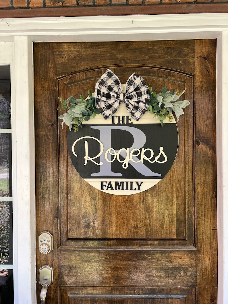 Front Door Decor | Last Name/family | Year Round Wreath | Front Door ...