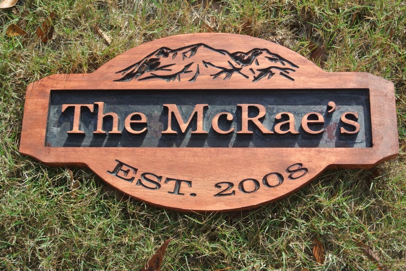 Custom Engraved Signs Personalized Engraved Sign Last Name Etsy