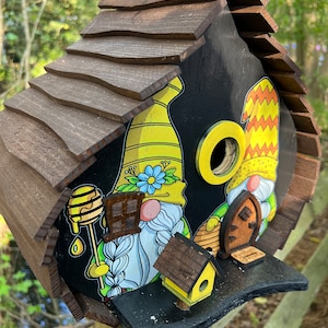 BIRDHOUSE, Gnome Birdhouse, Crooked Birdhouse, Unique Birdhouse, Large Birdhouse, Bird Decor, Yard Decor, Bird Feeder, Fairy Birdhouse