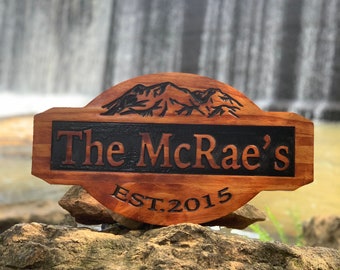Engraved Family Sign - Custom Engraved Signs - Personalized Engraved Sign - Last Name Wooden Sign - Custom Wooden Sign - Engraved Sign