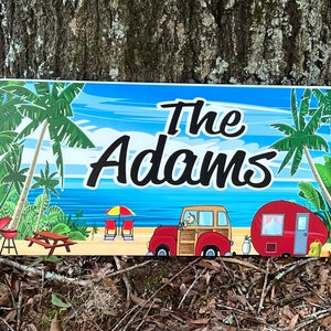 RV Sign, Camper Sign, Weatherproof Rv Sign, Campsite Flag, RV Flag Hanging, RV Hanging Sign, Personalized Rv Sign, Colorful Rv Sign