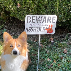 Lustig Hundeschild Beware of Dog Schild Stahlbeware Of Dog Schild Beware Of Dog Hofschild Lustig Yard Stake Bild 6