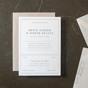 Invitación Hamilton + RSVP / Invitaciones de boda