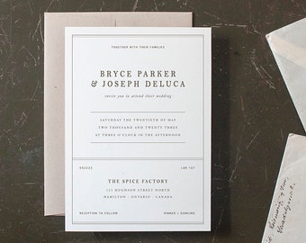 Hamilton Invitation + RSVP  |  Wedding Invitations
