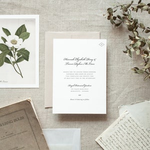 Invitation botanique + RSVP |  Invitations de mariage