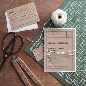 Invito utilitaria moderna, RSVP e Tag stampabile | Semi Suite personalizzate