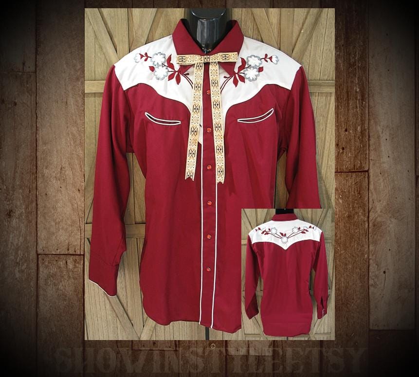 68515BURG Royal Highness Concealed Zippered Western Show Shirt Burgundy