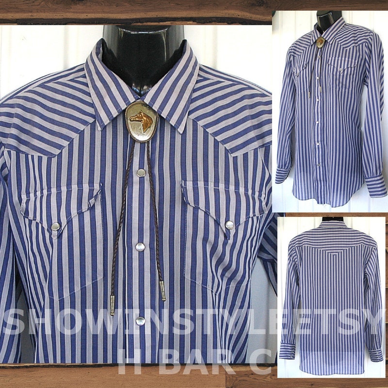 Chemise western vintage des années 1970 h bar c ranchwear