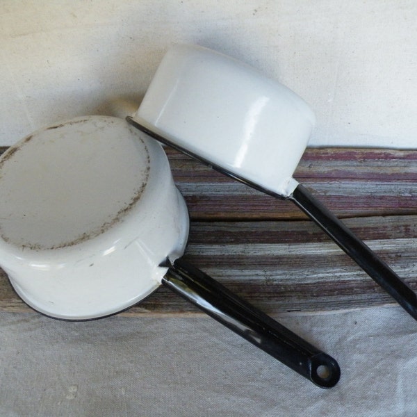 Vintage Cooking Pans Enamel Cooking Pans Camping Cooking Gear Porcelain Enamel Cook Ware