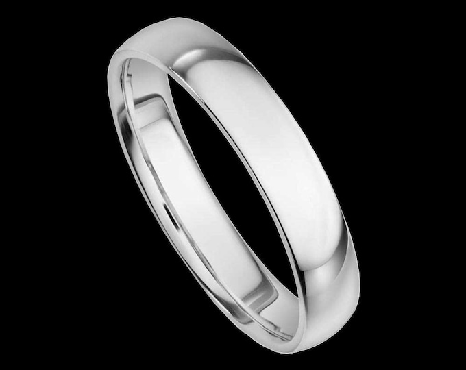 A 14K Bold 4MM Reflection Band in White or Yellow Gold #C95