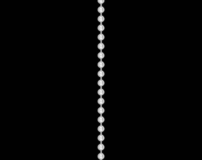 Bead link chain necklace in sterling silver, 1.0mm, spring ring clasp; 16, 18, 20, 22 or 24 inches.