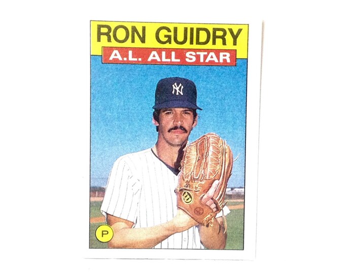 Ron Guidry Yankees All Star, 1985 Topps Collectors-Trading Baseball Card #721, 3.5x2.5" #3962