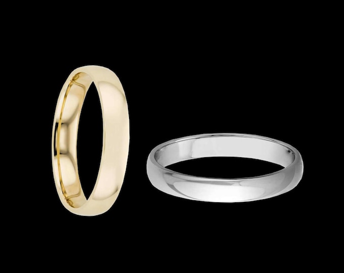 A 3MM Classic Fit 14K Reflection Band in White or Yellow Gold #C94