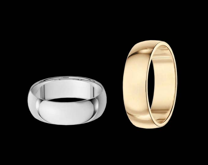 A Vast 7MM 14K Reflection Band in White or Yellow Gold #C98