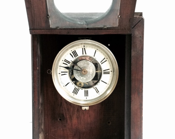 An Important 19th Century Thomas Schultz Watchman Clock, 1876, Seth Thomas USA Manufacturer, W/ All Parts, 15x11.5x5.5", 7lb 8oz #1695