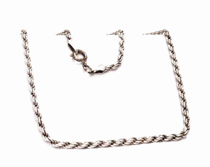 A Heavy Statement 18 & 1/2" Mid Century Italian Designer French Rope Chain Necklace / Sterling Silver, Spring Clasp, 8.68 Grams #3989