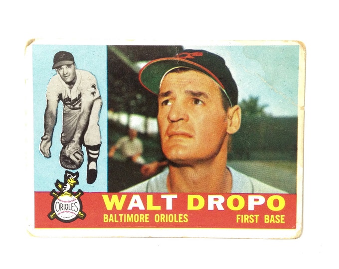 Walt Dropo, Baltimore Orioles First Baseman, 1960 Topps #79 Collector's-Trading Baseball Card, 3.5x2.5" #3965