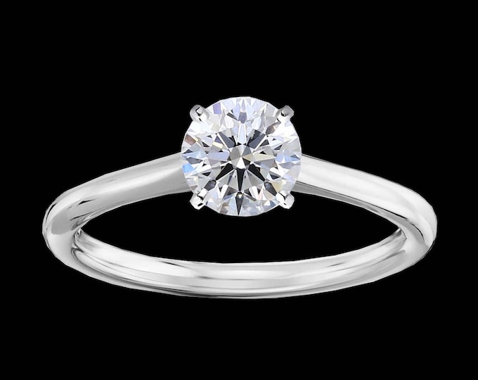 À l'Intérieur Impeccable 1.00 Carat Round Brilliant GIA Graded Solitaire Diamond Engagement Ring In Gold  (VS2/J/IDEAL) #C110