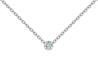 Diamond Necklace in 14k White Gold (.03-ct)