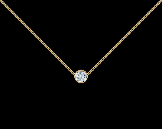 1/8 ct Diamond Necklace in 14k Yellow Gold