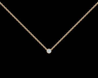 Diamond Necklace in 14k Yellow Gold (.03-ct)