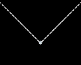 Diamond Necklace in 925 Sterling Silver (.03-ct)