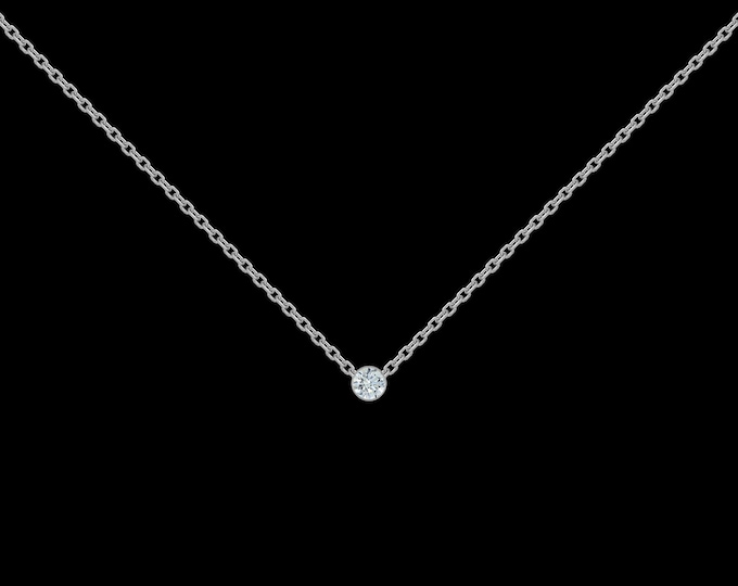 Diamond Necklace in 925 Sterling Silver (.03-ct)