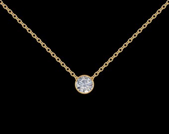 1/4 ct Diamond Necklace in 14k Yellow Gold