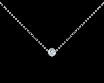 1/8 ct Diamond Necklace in 925 Sterling Silver