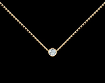 1/8 ct Diamond Necklace in 14k Yellow Gold