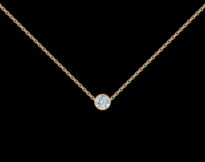 1/8 ct Diamond Necklace in 14k Yellow Gold