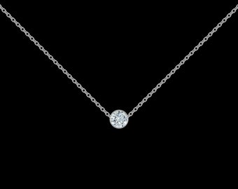 1/8 ct Diamond Necklace in 14k White Gold