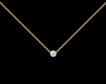 Diamond Necklace in 14k White Gold, 14k Yellow Gold, or Sterling SIlver (.07-ct)