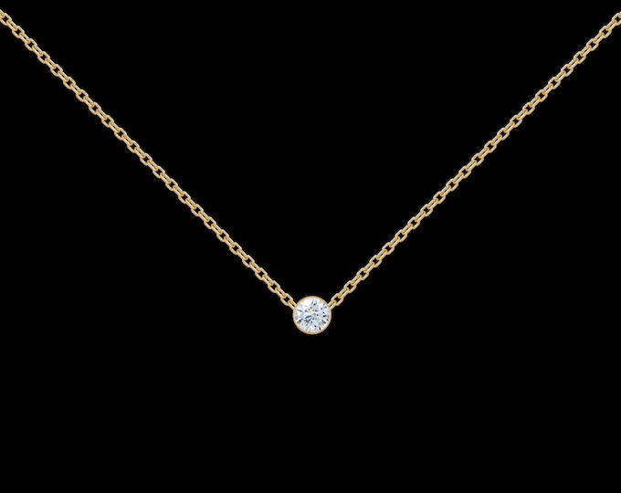 Diamond Necklace in 14k White Gold, 14k Yellow Gold, or Sterling SIlver (.07-ct)