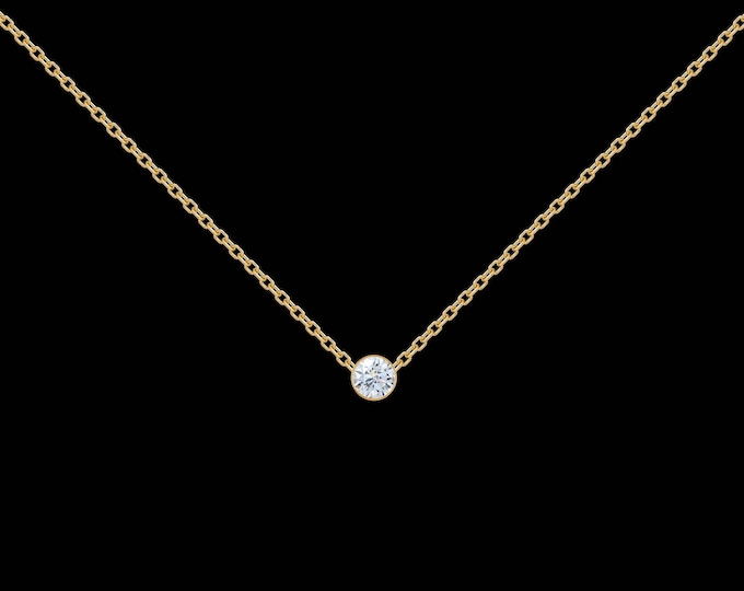 Diamond Necklace in 14k White Gold, 14k Yellow Gold, or Sterling SIlver (.07-ct)