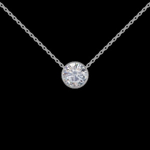 1 ct GIA Diamond Necklace in 14k White Gold
