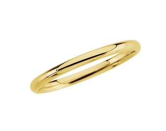 A C. L. Lewis Wedding Band Crafted in 14K Yellow Or White Gold - Chic Half Round 2mm Band, SZ4-14 Avail #C57