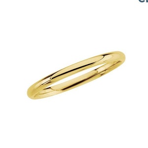 A C. L. Lewis Wedding Band Crafted in 14K Yellow Or White Gold - Chic Half Round 2mm Band, SZ4-14 Avail #C57