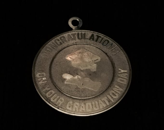 Congratulations On Your Graduation Day - Mid Century Sterling Silver (Threader Charm) Gift, 1x1x.05", 3.31 Grams, #2777