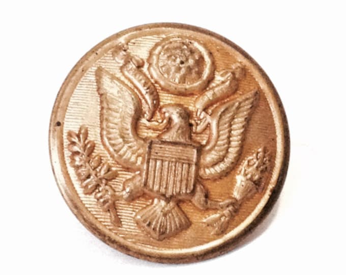 A Rare WWII Zell Products Corp NYC, USA Brass Army Uniform Button, 1x1x.5", 4.28 Grams #4047