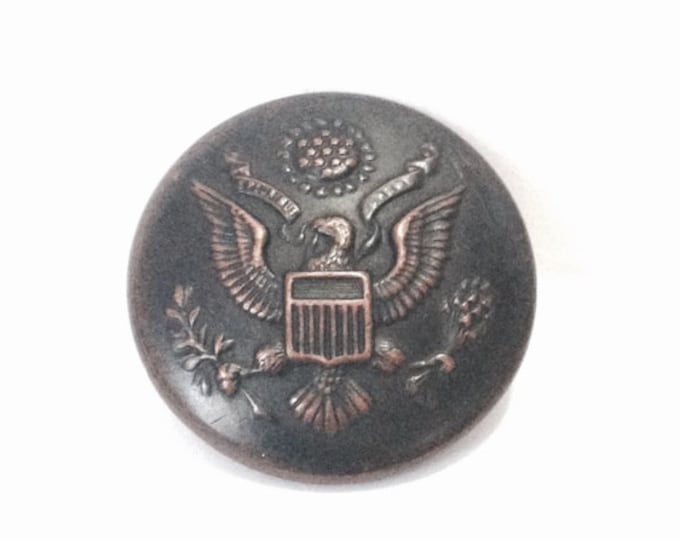 An Important WWI Large Bronze USA Army Great Seal Uniform Button - By Sigmund Eisner, Red Bank NJ, 1x1x.5", 8.87 Grams #4094
