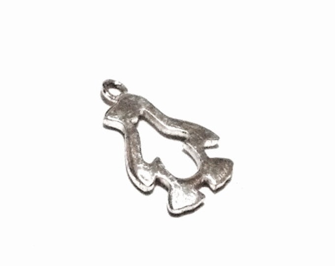 An Adorable Mid-Century Penguin Charm - Jeweler's Finding / Sterling Silver, .5x.3x.15", .50 Grams #3837