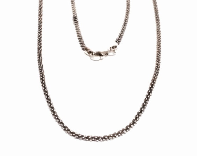 A Sublime 19" Spin Twisted Italian Chain Necklace / Sterling Silver, Spring Clasp, 5.57 Grams #3994