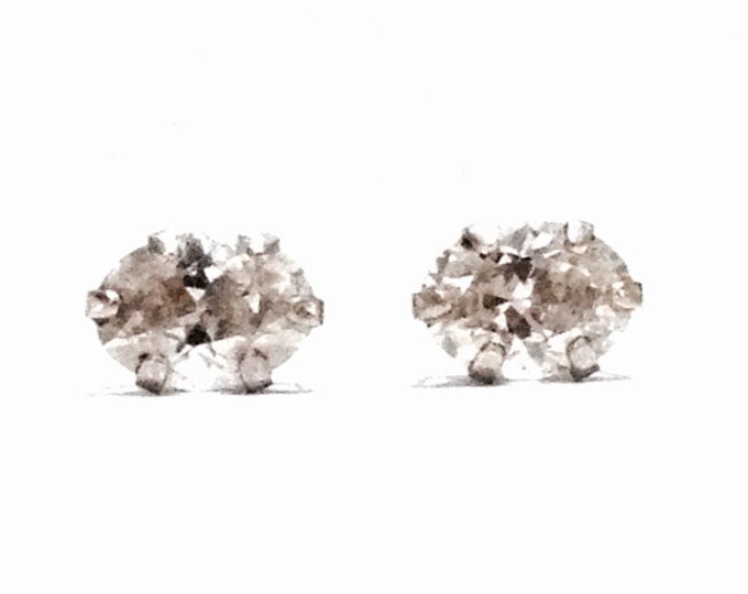 A Sublime Pair of 3/4 CT Oval Cut Brilliant White cz Diamond Earrings / Sterling Silver w/ Butterfly Backs, 88 Grams #4016